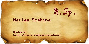 Matias Szabina névjegykártya